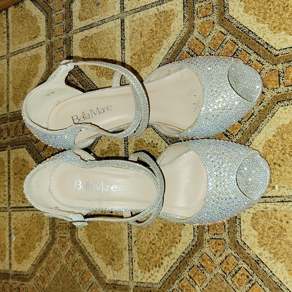 Shoes - Shiny Silver Rhinestone Heels